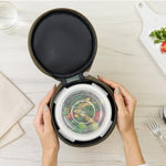 Borosil Eateasy Borosilicate Glass Lunchbox with Bag | 3 pc Round Container Set (400 ml Each) | Microwave & Dishwasher Safe, Leakproof | Tiffin for Office, School, College | Transparent