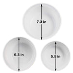 Addox® 3 Piece (.4L.6L, 1L) Serving and Mixing Bowl Set - Microwave Safe | Heat Resistant | Dishwasher Safe |Break Resistant