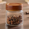 Borosil Glass Jar with Acacia Wood Lid | Borosilicate Glass Storage Jar for Dry Fruits, Spices & Snacks | Airtight Glass Container for Kitchen & Pantry (Tallwood, 600 ml)