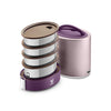 VAYA TYFFYN Jumbo Lunch Box for Office for Men,with Polished Stainless Steel Containers,1300Ml Vacuum Insulated Hot Lunch Box Without Bagmat,Leakproof Hot Tiffin Box with 4 Compartments,Purple