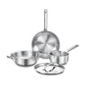 Prestige TRIPLY 4 Pc Cookware Set | TRIPLY Splendid | Fry Pan 24cm/1.7L | Kadai 24cm/2.7L | Sauce Pan 16cm/1.5L | SS Lid 24cm | Gas & Induction Compatible | Even Heat Distribution | 15Y Warranty | ISI