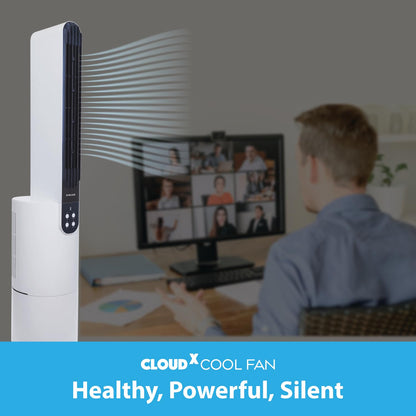 SINGER Cloudx Fan | Provides Cloud Infused Breeze | Quiet Mode Option | Powerful Airflow | Anti-Microbial Mesh Filter | Point Anywhere Remote | Portable | 3 Speed | 2 Yrs Warranty,