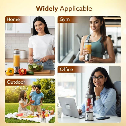AGARO Galaxy Portable Blender for Smoothie & Milk Shakes, 450ml, USB Type C Rechargeable, 3000 mAh Battery, Mini Personal Blender for Home, Office, Gym, Travel. 126W, Stainless Steel Blade