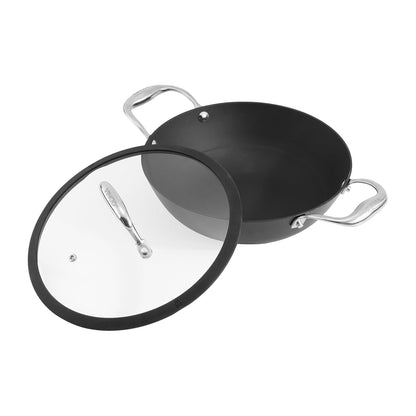 Vinod Ferona Lightweight Cast Iron Kadai - 2.2 L, 24 cm | No Seasoning Required | Naturally Stick-Free | Metal Spoon Friendly | Gas Stove Compatible | Rust-Proof | PTFE & PFOA Free | 2-Year Warranty