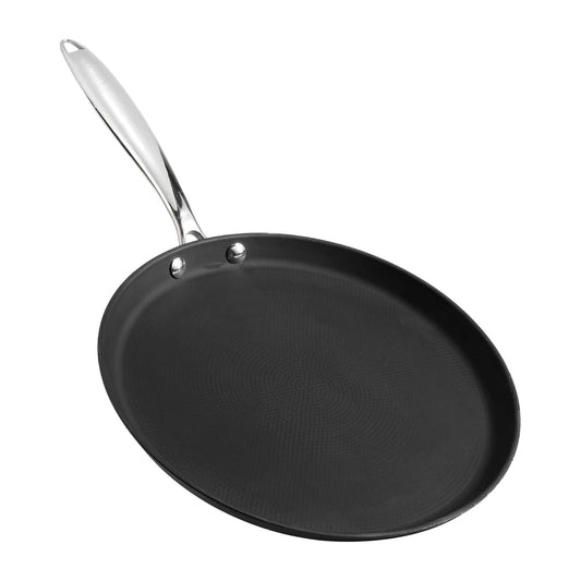 Vinod Ferona Lightweight Cast Iron Dosa Tawa - 27 cm | No Seasoning Required | Naturally Stick-Free | Steel Riveted Handle | Metal Spoon Safe | Gas, Induction Base | PTFE & PFOA Free | 2-Year Warranty