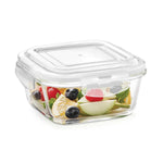 Borosil Klip-N-Store Transparent Square Airtight Container 400 ml