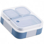 VAYA TYDBYT Stainless Steel Tiffin Box for Men, Kids Girls,1 Large & 2 Small Compartments, Bento Lunch Box, Smart Portions for Balanced Meals, Blue