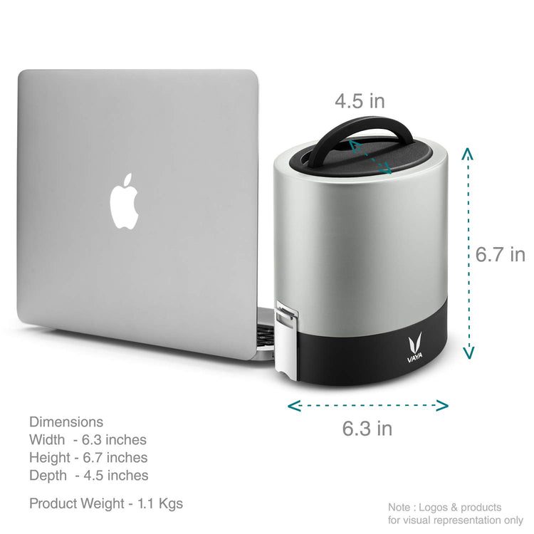 VAYA TYFFYN Lunch Box for Office for Men, with Polished Stainless Steel Containers,1000ml Vacuum Insulated Hot Lunch Box Without BagMat, Leakproof Hot Tiffin Box with 3 Compartments,Silver