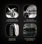 Sujata MG01 Mixer Grinder|1000 Watts Double Ball Bearing Motor|25000 RPM| Non-Stop 90 Mins Running|3 Jars including 1750ml Blender, 1000ml Grinder, 500ml Chutney Jar| (Black)