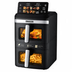INALSA Double Basket Air Fryer 2800W & 14 L (7L+7L) Large Capacity |Non Toxic,BPA Free|PFOA Food Safety Certified|Cook 2 Full Meals Together|Flip Digital Screen|NutriFry DuoSlim