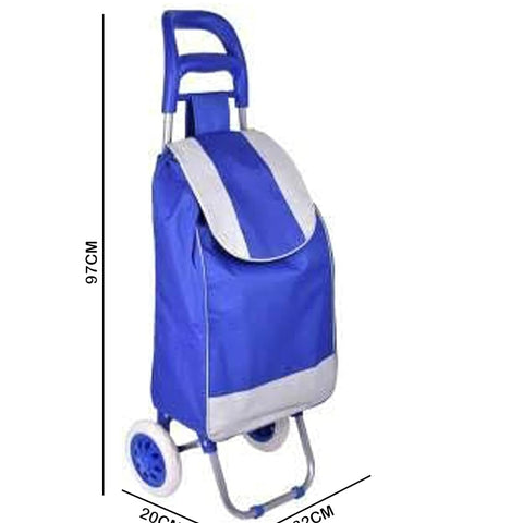 Multipurpose Foldable Shopping Trolly with Removable Bag Shopping Cart for Grocery, Fruit, and Vegetable (Blue)