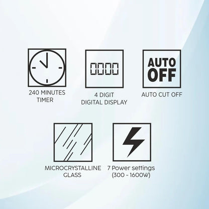 Glen 1600W Induction Cooktop SA 3070 IN – 6 Pre-Set Cooking Functions | Energy Efficient Induction Stove | Touch Control | Auto Shut-Off | Portable Electric Induction Cooker