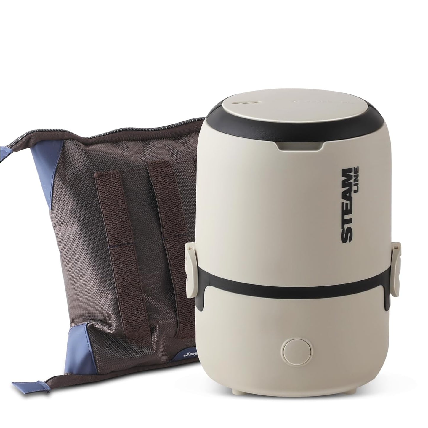 Jaypee Plus Steamline Electric Lunch Box Stainless Steel containers 300X3 ml with Bag, Power Cord & Measuring Cup Lunch Box for Offfice Reheat Food in 15 Minute Auto Cut steam Technology,Beige