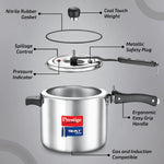 Prestige 5L+3L Triply Svachh Inner Lid Pressure Cooker Combi with 2 Lids|Gas & Induction Compatible|Deep lid for spillage control|Triply body for even heat distribution|5 Years Warranty|ISI Certified