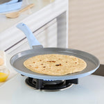 Borosil Ceramic Vajra 31 cm Flat Dosa Tawa | Gas Stove & Induction Compatible, Dishwasher Safe | PFOA and PFAS Free Tava | 1 Year Warranty, Sky Blue