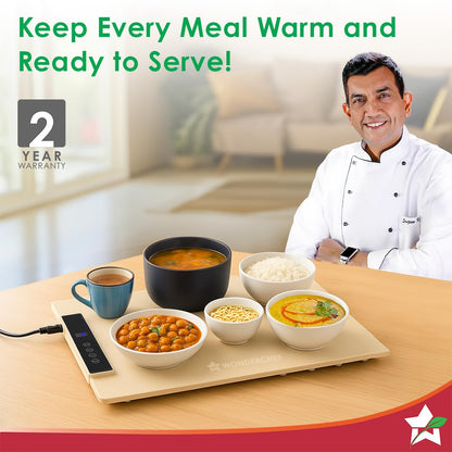 Wonderchef WonderMat Food Warming Mat, Food-Grade Silicone, for Warming Cast-iron/Stainless-steel/Ceramic/Glass/Enamelware, Warms Soup Bowls, Lunch Boxes, Baby Food, Beverages, Rollable, 2-Yr Warranty