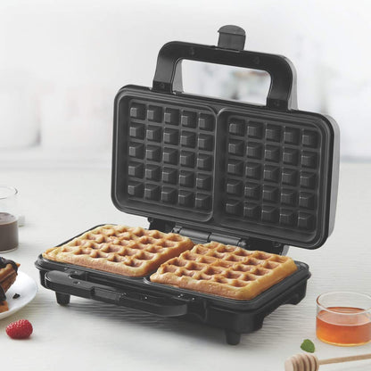 Borosil 1000W Neo Waffle Maker | Can Make 2 Waffles At a Time | Non-Stick Coating Plates Opens to 90°, BPA & PTFE Free | Power Indicators | 2 Year Warranty