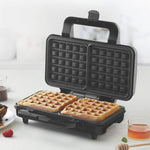 Borosil 1000W Neo Waffle Maker | Can Make 2 Waffles At a Time | Non-Stick Coating Plates Opens to 90°, BPA & PTFE Free | Power Indicators | 2 Year Warranty