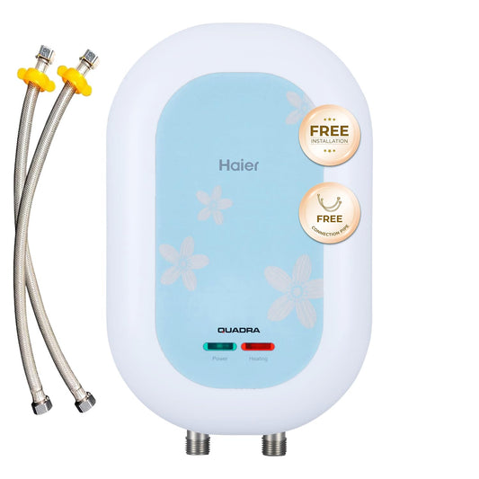 Haier ES3V-C1 Instant Water Heater 3 Litre Geyser 3 KW Water Geyser for Home No Weld Glasslined Tank|ABS Body| Indicating Light| Advanced Multi-Layered Safety|High Rise Compatible