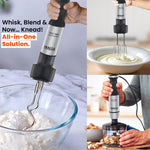 INALSA Hand Blender Mixer|1700W Copper Motor|Chopper,Dough Maker,Whisker & Jar Attachment|Low Noise|20 Speed Control & Turbo Function|BPA Free|Anti-Splash|2 Yr Warranty,Robot Inox 1700 Mix N Blend
