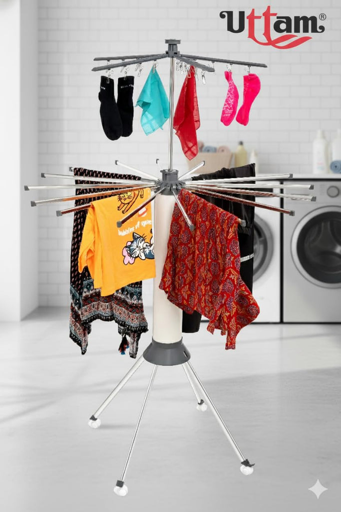 Octopus Cloth Drying Stand 3 Tier Design | Suitable for Everyday | Finish | Ideal for Gifting and Personal Use