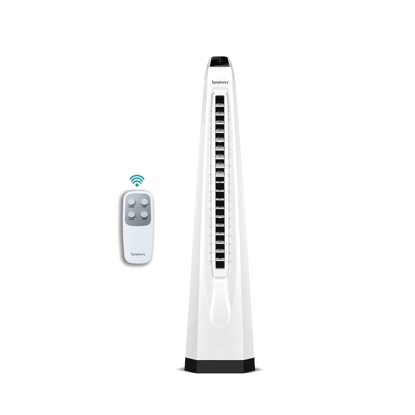 Symphony Surround-i Bladeless Tower Fan for Room | High-Speed with Swivel Action, Touchscreen Control Panel & Remote | 1 Year Warranty | White