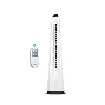 Symphony Surround-i Bladeless Tower Fan for Room | High-Speed with Swivel Action, Touchscreen Control Panel & Remote | 1 Year Warranty | White