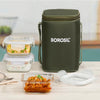 Borosil Eateasy Borosilicate Glass Lunchbox with Bag | 3 pc Square Container Set (320 ml Each) | Microwave & Dishwasher Safe, Leakproof | Tiffin for Office, School, College | Transparent