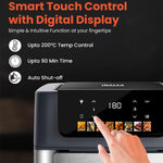 INALSA Air Fryer Oven 2100 W|18 L Capacity|8 Preset Functions with Roast,Reheat,Dehydrate,Bake|LED Touch Display|Rotisserie & Convection|10 Accessories|2 Yr Warranty|Recipe Book, Aero Crisp Pro18 Grey
