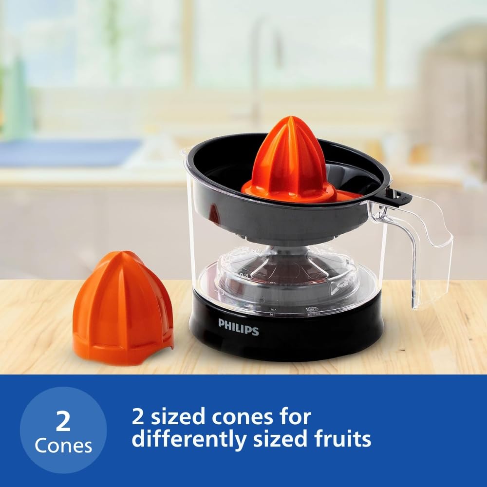 PHILIPS Citrus Press Juicer HR2788/00, Black & Transparent, Medium
