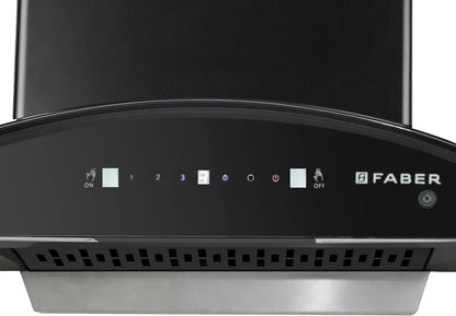 Faber 60 cm 1500 m³/hr Autoclean Kitchen Chimney (HOOD MAGNUS IN HC SC FL EBK 60, Filterless technology, Touch with Gesture, Black)