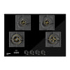 Crompton Optime 90 cm 4 Burners Built-in Glass HOB with Digital Timer, Full Brass Burners & 3D Flame Technology (HOB-OPFB905TI-MBL, Midnight Black)