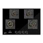 Crompton Optime 90 cm 4 Burners Built-in Glass HOB with Digital Timer, Full Brass Burners & 3D Flame Technology (HOB-OPFB905TI-MBL, Midnight Black)