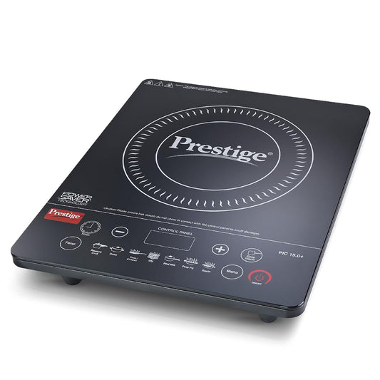 Prestige PIC 15.0 Plus 1900 Watts Induction Cooktop | 4KV Surge Protection | 7 Preset Indian Menu Options with Timer | Touch Button | Easy to Clean | Black | 1Y Warranty | BIS