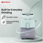 Havells Nutri Grind Atta Mill| 400W High Torque Induction Motor | 1400 RPM Slow Speed Grinding | Quality Coarse Stones | 2 Yr Manufacturer Warranty| Grey & Pista Green