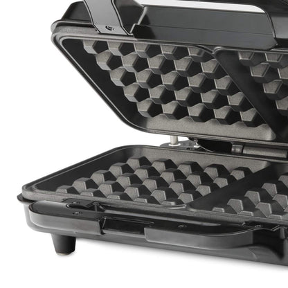 Borosil 1000W Neo Waffle Maker | Can Make 2 Waffles At a Time | Non-Stick Coating Plates Opens to 90°, BPA & PTFE Free | Power Indicators | 2 Year Warranty