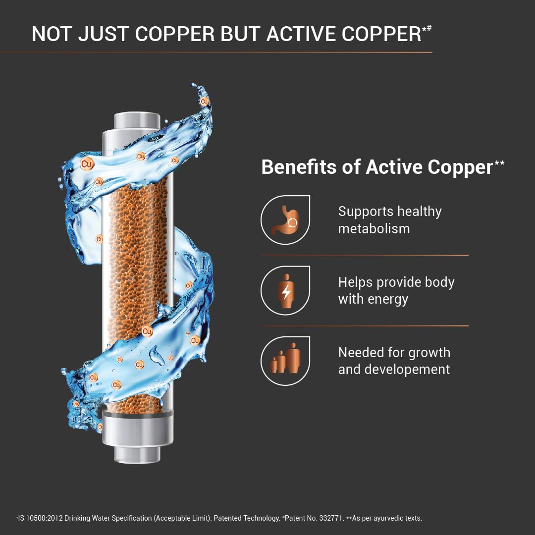 Aquaguard Copper Premier UV+UF+AC storage water purifier suitable for municipal water (TDS up to 200ppm)|Not suitable for borewell &amp; tanker|From Eureka Forbes