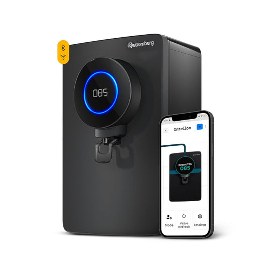 Atomberg Intellon - India’s 1st Adaptive Water Purifier*| RO+UF+UV+Alkaliser | Zero Cost for 2Yrs | 4 Modes | TDS-Based Filtration | Smart IoT | 7-Stage | Retains Minerals | 8L | 2Yr Warranty | No AMC