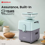 Havells Nutri Grind Atta Mill| 400W High Torque Induction Motor | 1400 RPM Slow Speed Grinding | Quality Coarse Stones | 2 Yr Manufacturer Warranty| Grey & Pista Green