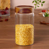 Borosil Glass Jar with Acacia Wood Lid | Borosilicate Glass Storage Jar for Dry Fruits, Spices & Snacks | Airtight Glass Container for Kitchen & Pantry (Tallwood, 1200 ml)