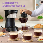 Borosil Brew Pro Drip Coffee Machine with Borosilicate Glass Carafe (600 ml) | 550W Coffeemaker | 6 Cups Capacity | Anti-Drip Function, Auto Shutoff, Keep Warm Plate | 2 Years Warranty | Black