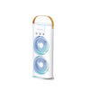 Lenyes LHF03 Tower Dual Fan 45mm | USB Charging Fan | LED Lighting | 3 Fan Speeds | 2 Mode Lighting | High Speed Oscillation Table Fan | White Protable Fan