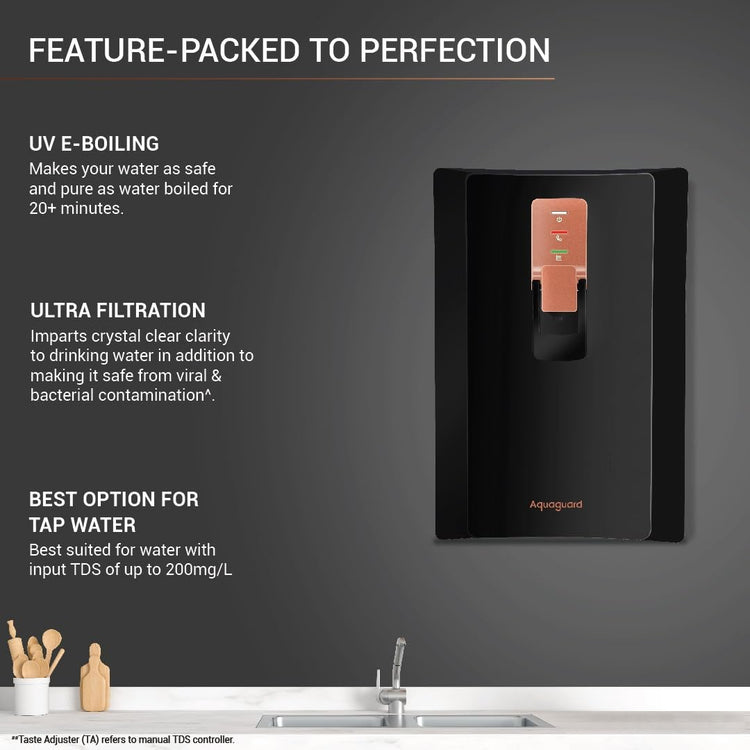 Aquaguard Copper Premier UV+UF+AC storage water purifier suitable for municipal water (TDS up to 200ppm)|Not suitable for borewell & tanker|From Eureka Forbes