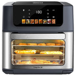 INALSA Air Fryer Oven 2100 W|18 L Capacity|8 Preset Functions with Roast,Reheat,Dehydrate,Bake|LED Touch Display|Rotisserie & Convection|10 Accessories|2 Yr Warranty|Recipe Book, Aero Crisp Pro18 Grey