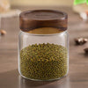 Borosil Glass Jar with Acacia Wood Lid | Borosilicate Glass Storage Jar for Dry Fruits, Spices & Snacks | Airtight Glass Container for Kitchen & Pantry (Tallwood, 600 ml)