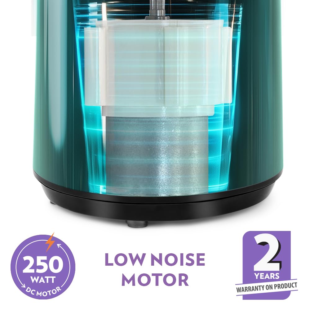 Borosil Vita Rich Cold Press Juicer | 250 Watts, 1.5 L Wide Mouth Hopper, 1 L Jug & Pulp Collector with Anti Drip Tap | Reverse Function for Pulp Cleaner, Auto Cut-Off for Safety | 2 Years Warranty