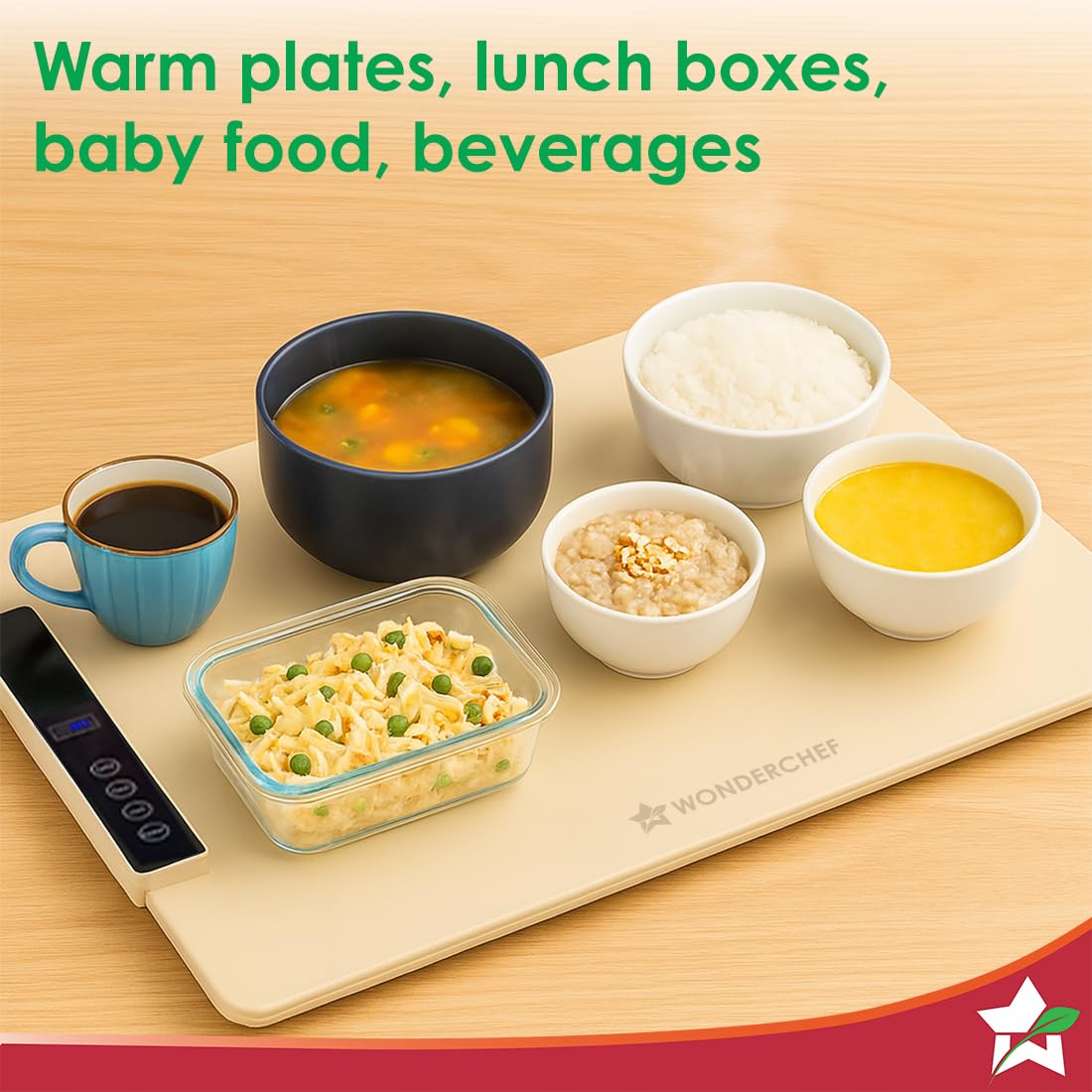 Wonderchef WonderMat Food Warming Mat, Food-Grade Silicone, for Warming Cast-iron/Stainless-steel/Ceramic/Glass/Enamelware, Warms Soup Bowls, Lunch Boxes, Baby Food, Beverages, Rollable, 2-Yr Warranty