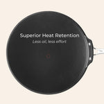 Vinod Ferona Lightweight Cast Iron Roti Tawa - 26 cm | No Seasoning Required | Naturally Stick-Free | Steel Riveted Handle | Metal Spoon Safe | Gas Stove Compatible | No PTFE & PFOA | 2-Year Warranty