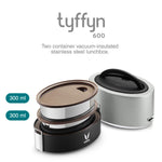 VAYA TYFFYN Lunch Box for Kids for School, Polished Stainless Steel Tiffin Box, Insulated 600ml Tiffin Box for Office for Men with 2 Leakproof Containers, Hot Lunch Box for Boys, Silver