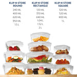 Borosil Klip N Store 320ml Round Glass Food Storage Container with Air Tight Lid | Borosilicate Glass Container for Lunchbox | Microwave & Oven Safe | Transparent